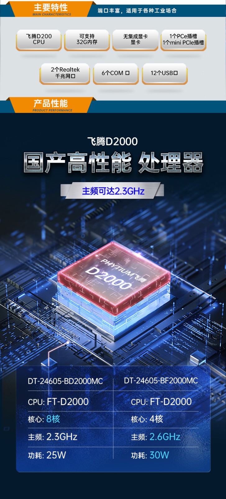 國產(chǎn)化重慶工控機,飛騰D2000CPU主機,DT-24605-BD2000MC.jpg