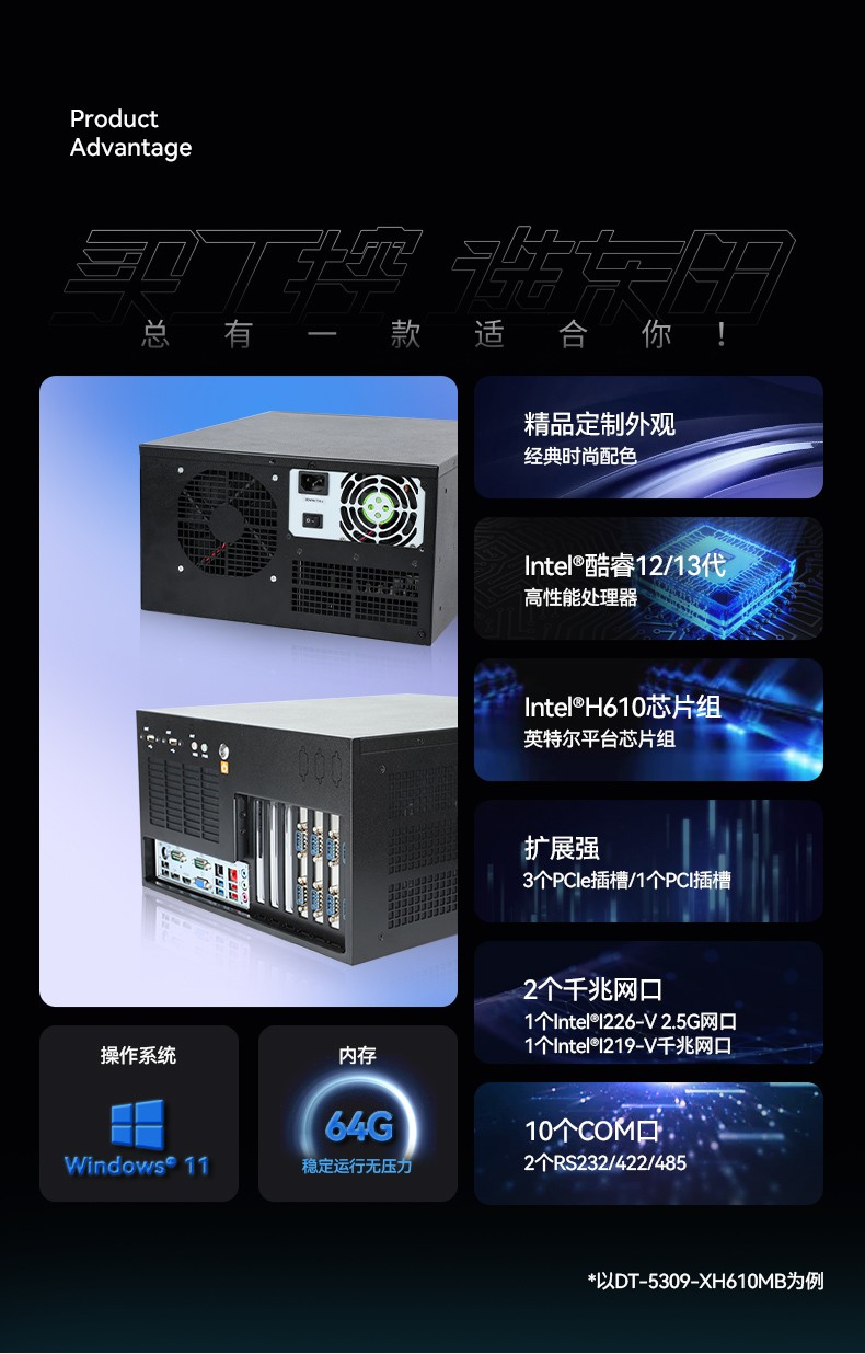 壁掛式重慶工控機(jī),13個(gè)USB主機(jī)電腦,DT-5309-JH610MB1.jpg