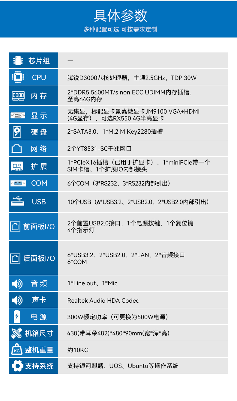 國產(chǎn)化飛騰工業(yè)主機(jī),工業(yè)自動化安徽工控機(jī)推薦,DT-61025-BD3KMC.jpg